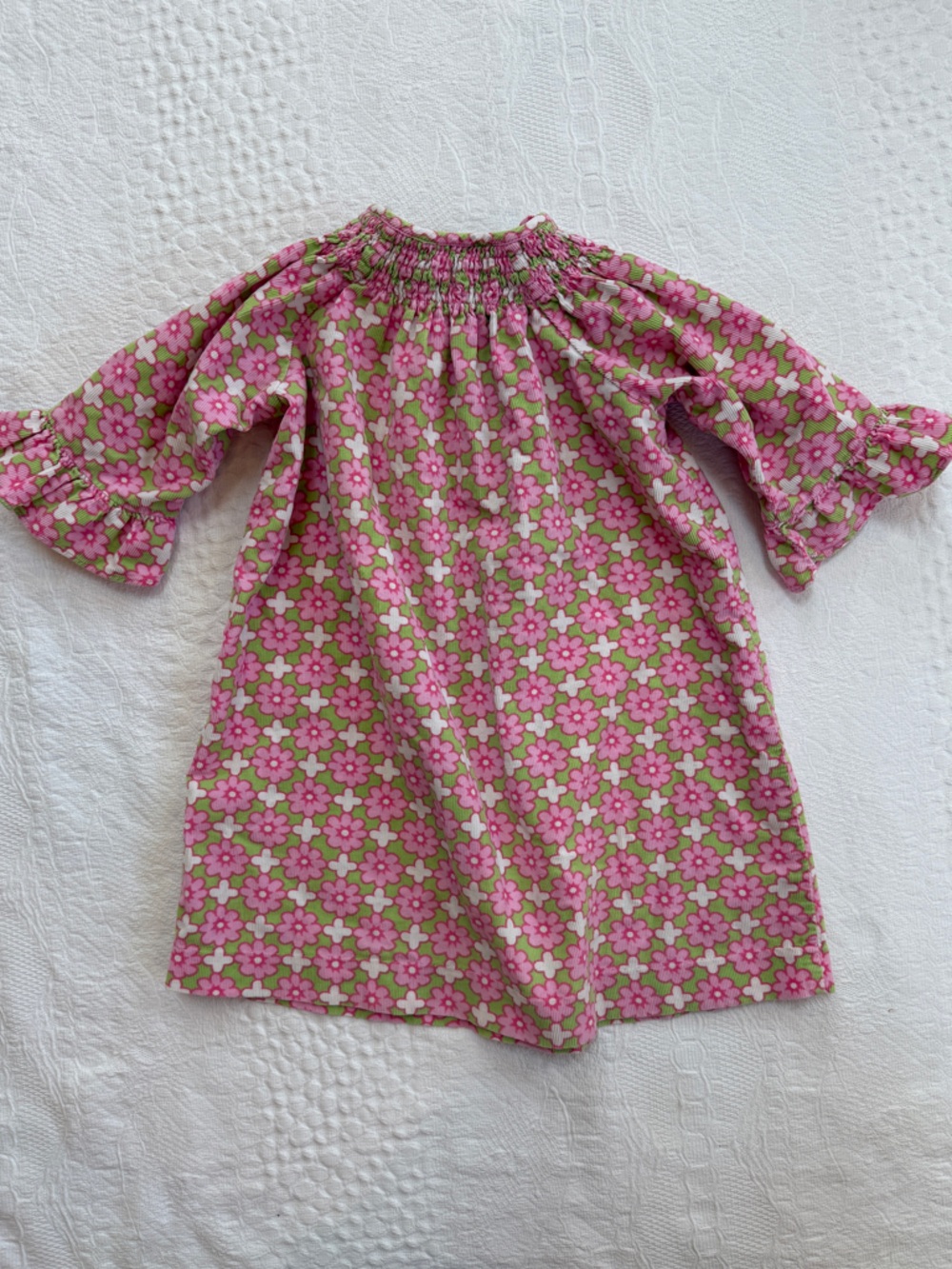 Orient Expressed Flower Corduroy Smocked Dress Girls Size 3
